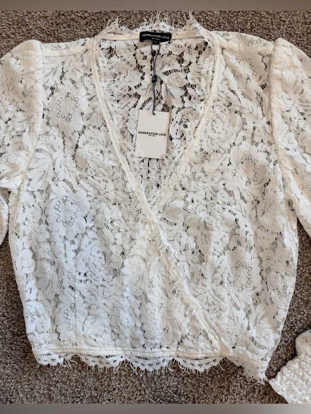 GENERATION LOVE Kairi Lace Wrap womens Blouse size XL cottage core NWT - Picture 8 of 14